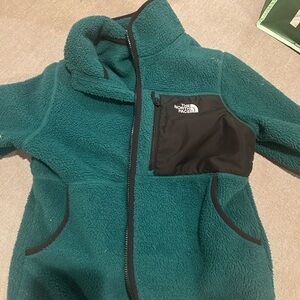 The North Face Teal Fleece Jacket with Black Details